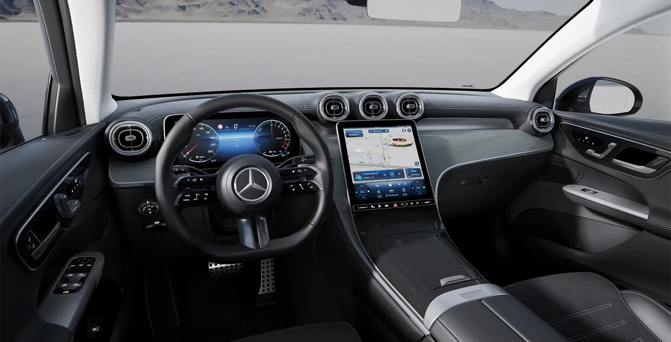 Mercedes-Benz-GLC-Coupe-300-de-4MATIC-gris-interior-delantera